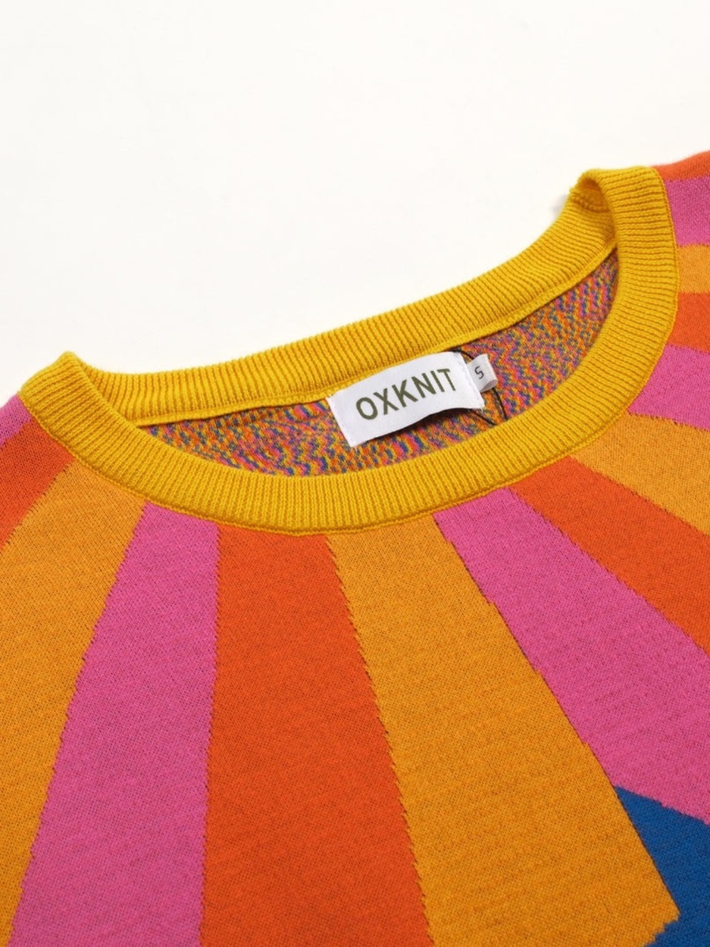 OXKNIT WOMEN'S YELLOW VINTAGE STAR ART JACQUARD KNIT T-SHIRT - Picture 4 of 7